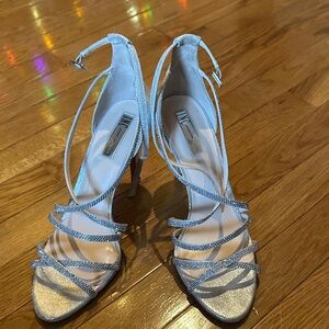 INC International Concepts Silver Strappy Heels